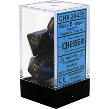 Gemini Black-Blue / Gold 7 Dice Set - CHX26435